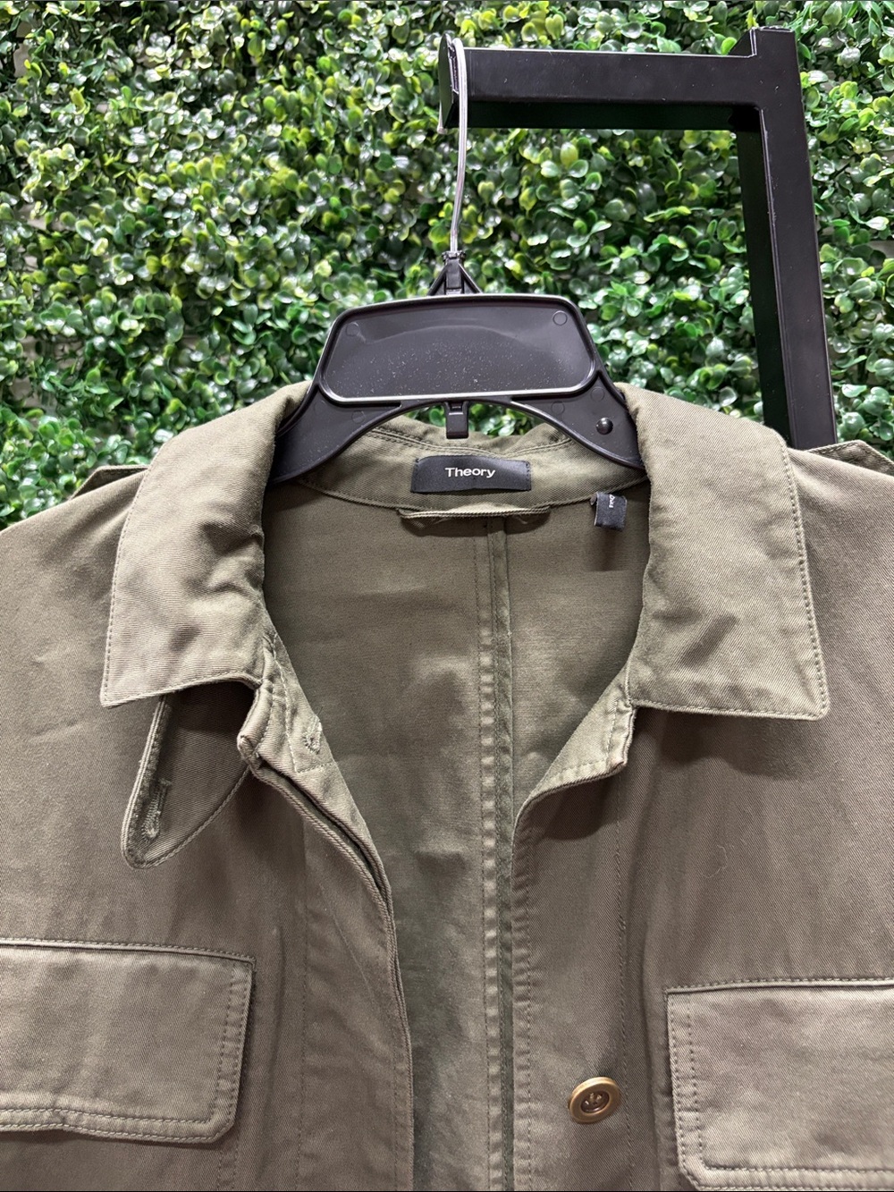 Theory Olive Utility Drawstring Jacket Sz M - Picture 3 of 5
